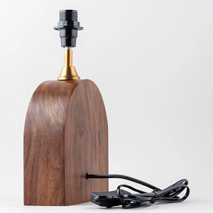 Brass and walnut desk lamp